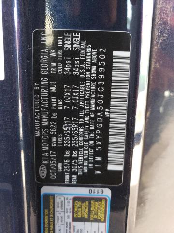 5XYPGDA50JG399502 KIA SORENTO LX