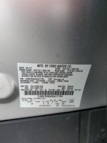 1LNHL9DK6DG617194 Lincoln MKS