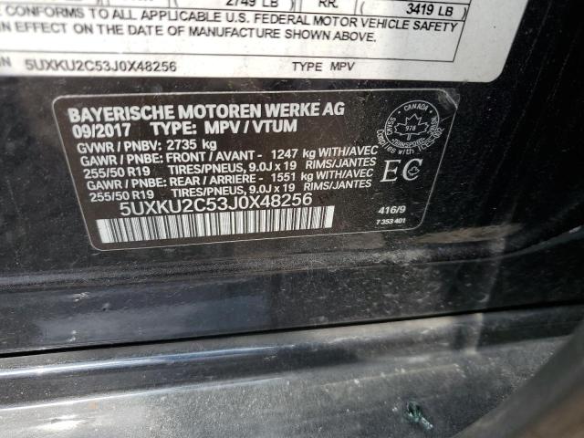 2018 BMW X6 XDRIVE3 - 5UXKU2C53J0X48256