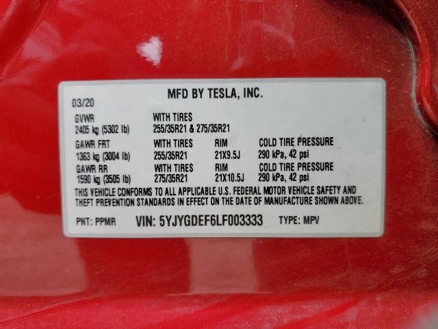 5YJYGDEF6LF003333 Tesla Model Y