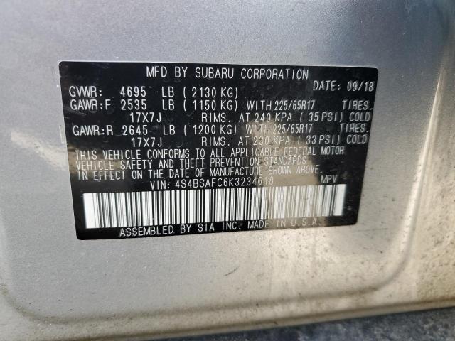 2019 SUBARU OUTBACK 2. - 4S4BSAFC6K3234618