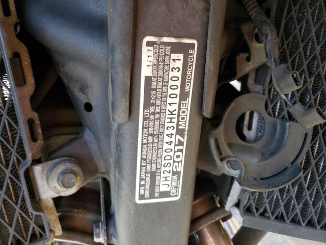 2017 HONDA CRF1000 JH2SD0443HK100031