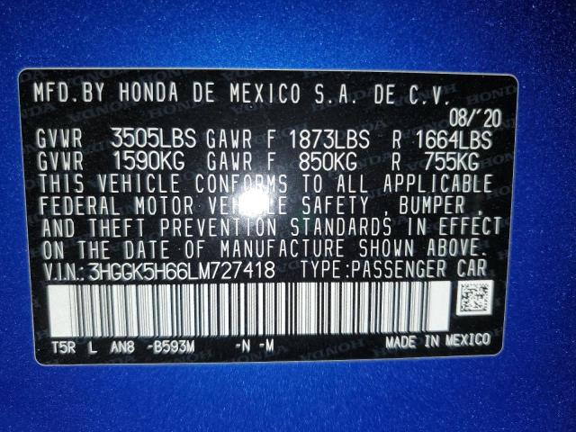 2020 HONDA FIT SPORT - 3HGGK5H66LM727418