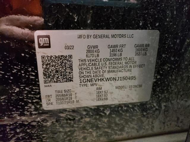 2022 CHEVROLET TRAVERSE L - 1GNEVHKW0NJ150495