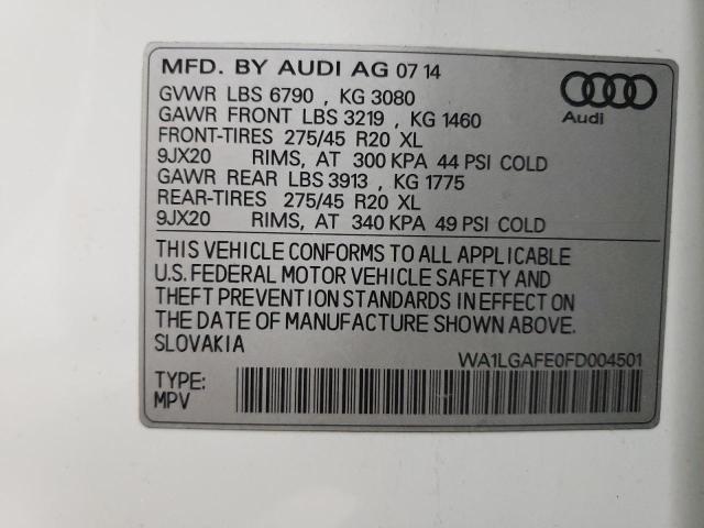2015 AUDI Q7 PREMIUM WA1LGAFE0FD004501