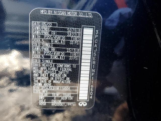 2022 INFINITI QX50 SENSO 3PCAJ5EB1NF116504