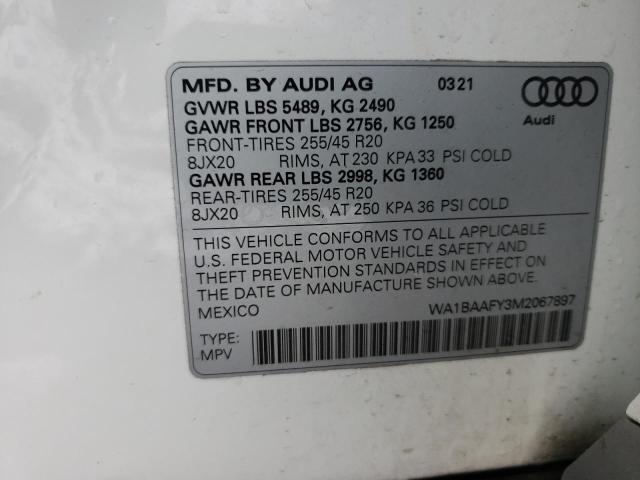 WA1BAAFY3M2067897 2021 AUDI Q5, photo no. 13