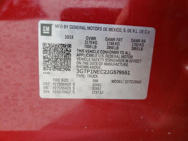 3GTP1NEC2JG579551 GMC Sierra C1500 Slt