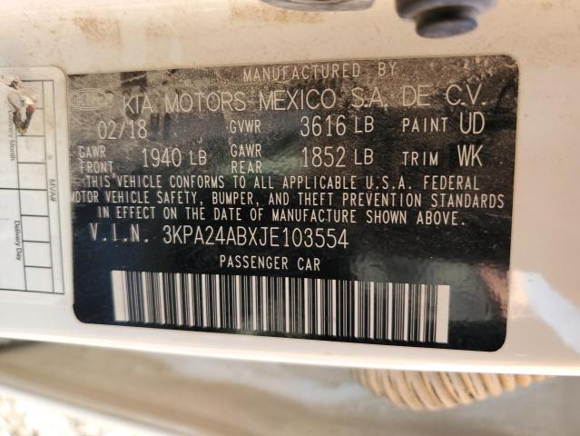 3KPA24ABXJE103554 KIA RIO LX