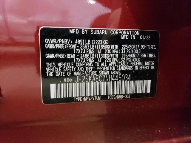 JF2SKAEC7NH445034 Subaru Forester Premium