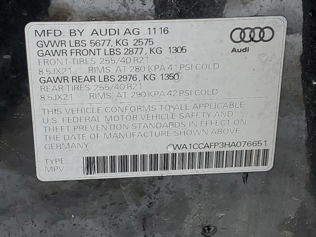 2017 AUDI SQ5 PREMIU - WA1CCAFP3HA076651