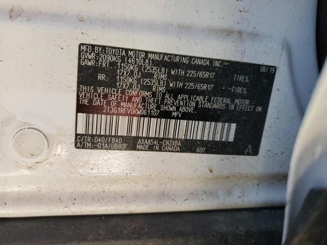 2T3G1RFV0KW061107 Toyota RAV4 LE