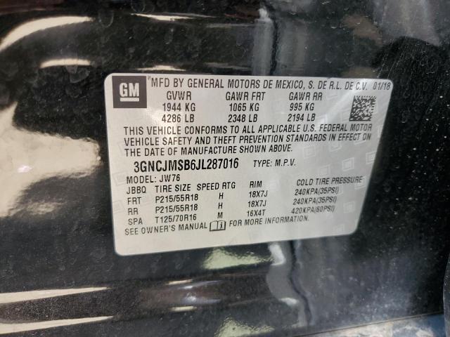 2018 CHEVROLET TRAX PREMI 3GNCJMSB6JL287016