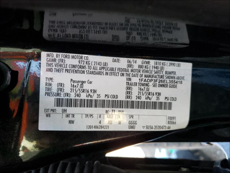 VIN 2GNFLEEK7E6336579 2014 Chevrolet Equinox, LS no.10