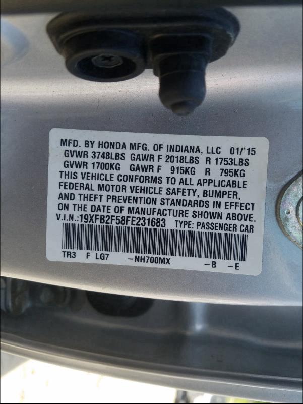 2015 HONDA CIVIC LX 19XFB2F58FE231683