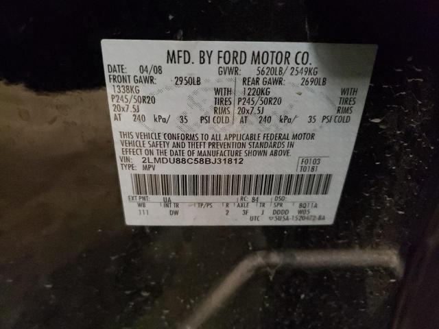 2008 Lincoln Mkx VIN: 2LMDU88C58BJ31812 Lot: 43476503