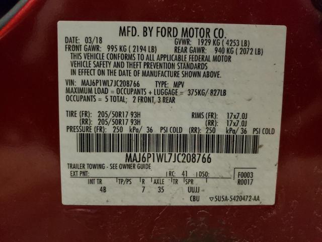2018 FORD ECOSPORT T - MAJ6P1WL7JC208766