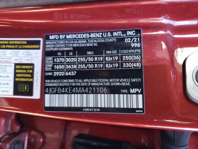 4JGFB4KE4MA421106 Mercedes-Benz Gle 350 4matic