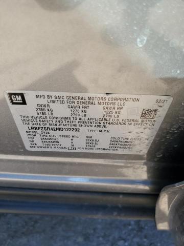 2021 BUICK ENVISION A - LRBFZSR42MD122292