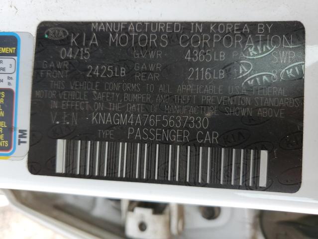 KNAGM4A76F5637330 KIA Optima Lx