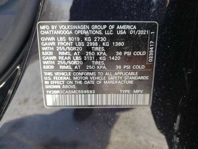 2021 VOLKSWAGEN ATLAS SEL - 1V2BR2CA5MC559593