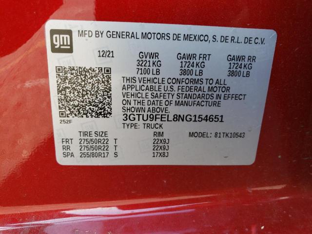 2022 GMC SIERRA LIM - 3GTU9FEL8NG154651