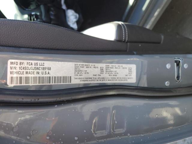 1C4SDJGJ5NC189168 Dodge Durango Srt 392