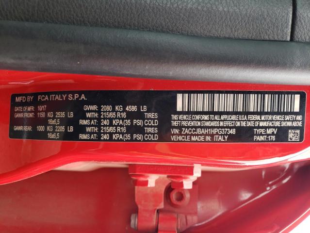 ZACCJBAH1HPG37348 Jeep Renegade Sport