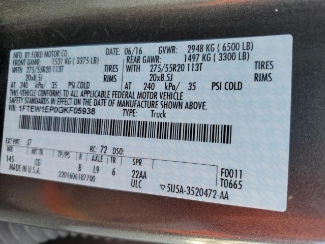 1FTEW1EP0GKF05938 Ford F150 Supercrew