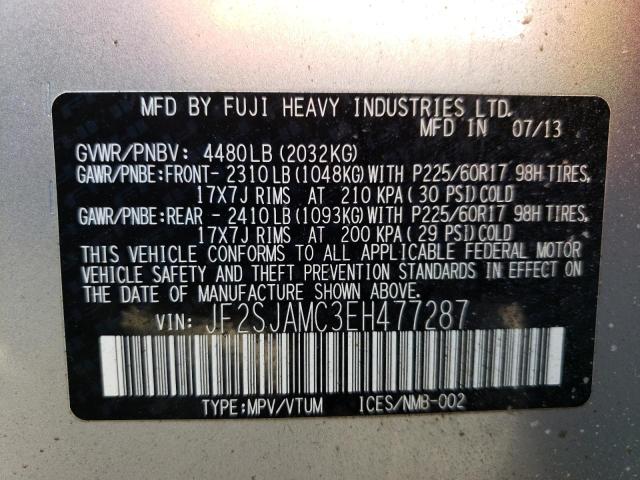 JF2SJAMC3EH477287 Subaru Forester 2.5i Touring