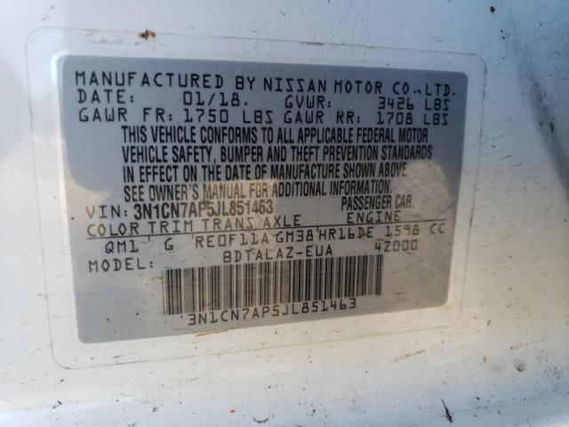 2018 NISSAN VERSA S/S - 3N1CN7AP5JL851463