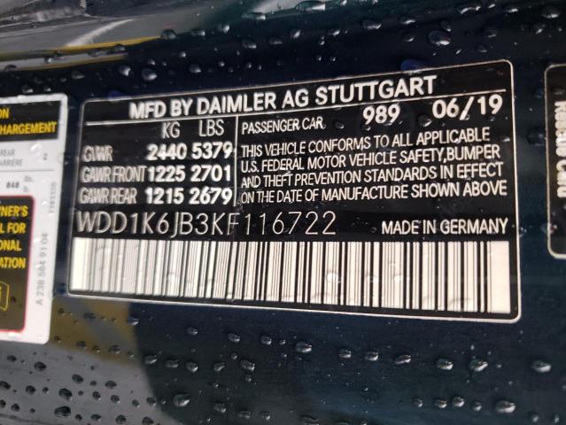 WDD1K6JB3KF116722 Mercedes-Benz E 450 4matic