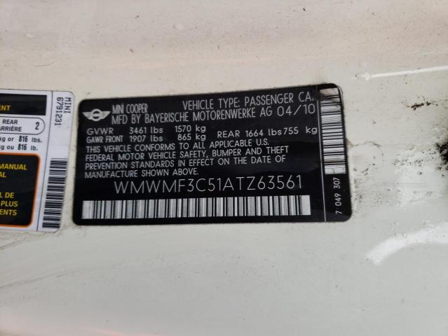 WMWMF3C51ATZ63561 Mini Cooper