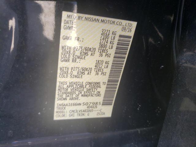 2017 NISSAN TITAN SV 1N6AA1E66HN507985