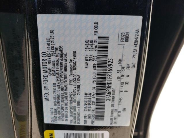 3FA6P0HD1FR169925 Ford FUSION SE
