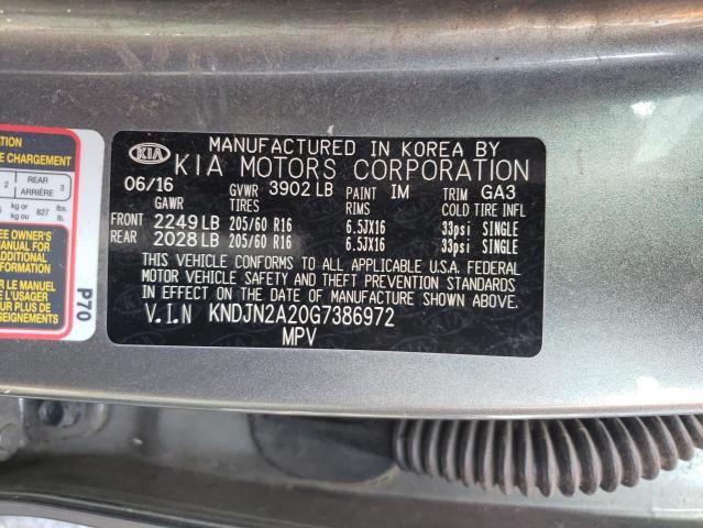 2016 KIA SOUL KNDJN2A20G7386972