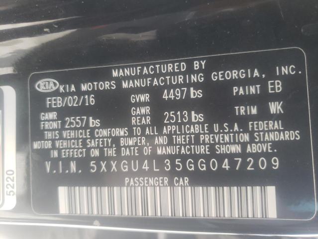5XXGU4L35GG047209 KIA OPTIMA EX