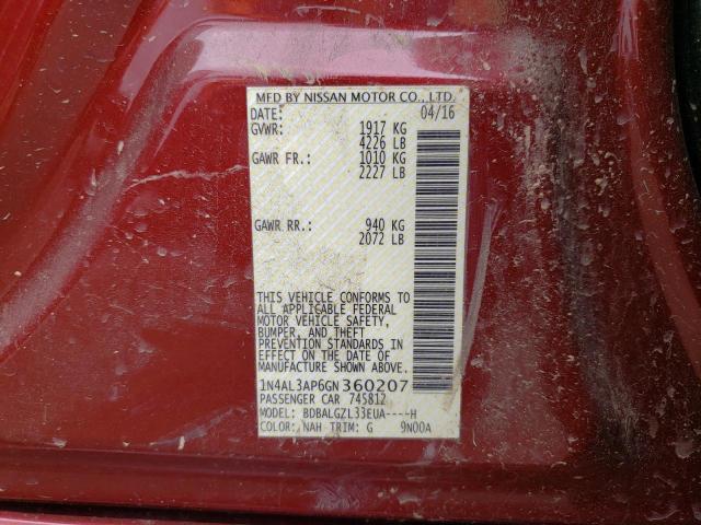 1N4AL3AP6GN360207 Nissan ALTIMA 2.5