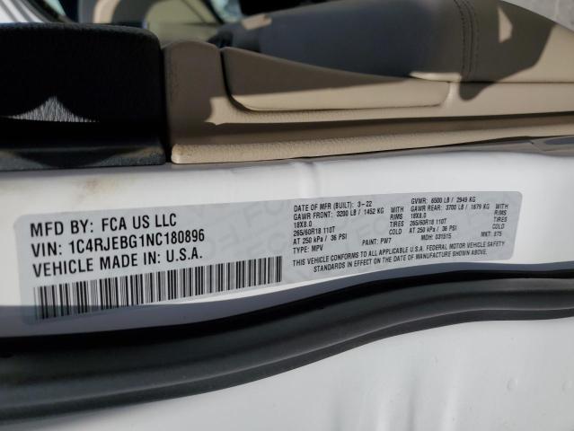 1C4RJEBG1NC180896 Jeep Grand Cherokee Limited