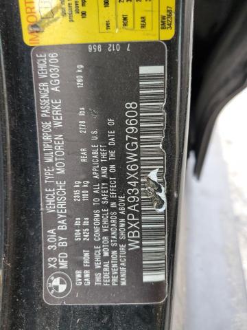 WBXPA934X6WG79608 BMW X3 3.0I