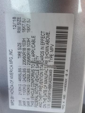 2019 HONDA CR-V EXL - 5J6RW1H88KA003449