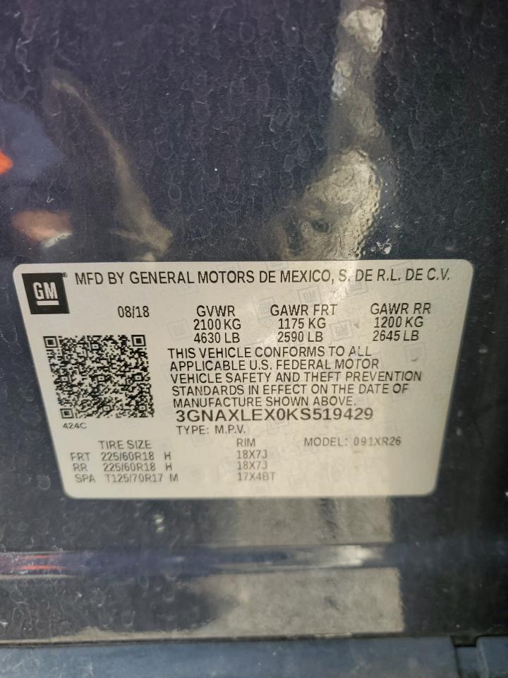 3GNAXLEX0KS519429 CHEVROLET EQUINOX 2019