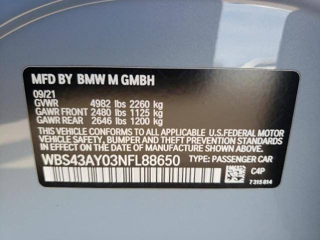2022 BMW M3 COMPETI WBS43AY03NFL88650