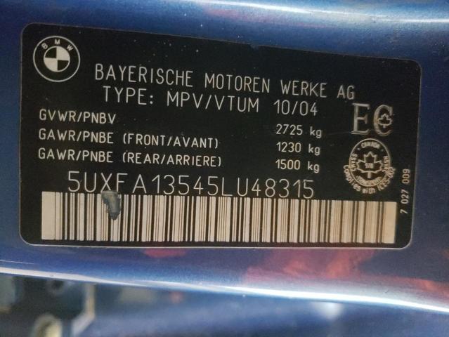 5UXFA13545LU48315 BMW X5 3.0I