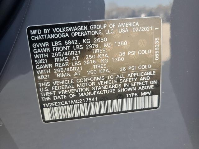  VOLKSWAGEN ATLAS 2021 Сірий