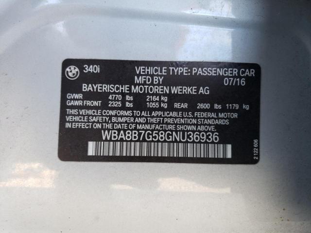 2016 BMW 340 XI - WBA8B7G58GNU36936