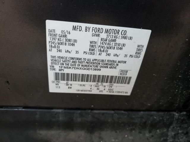 1FM5K7DHXGGD13899 Ford EXPLORER XLT