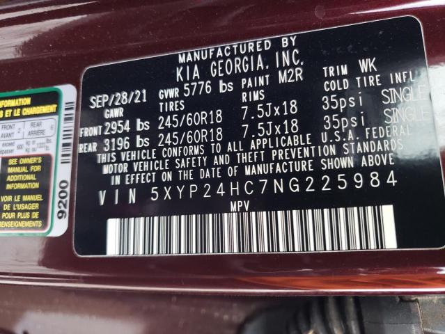 5XYP24HC7NG225984 KIA Telluride Lx
