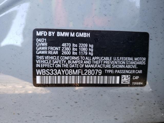 2021 BMW M3 COMPETI WBS33AY08MFL28079