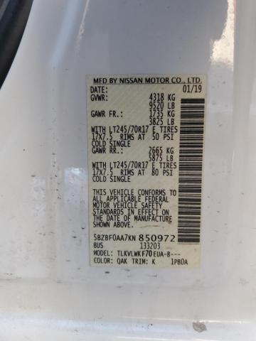 2019 NISSAN NV 3500 - 5BZBF0AA7KN850972